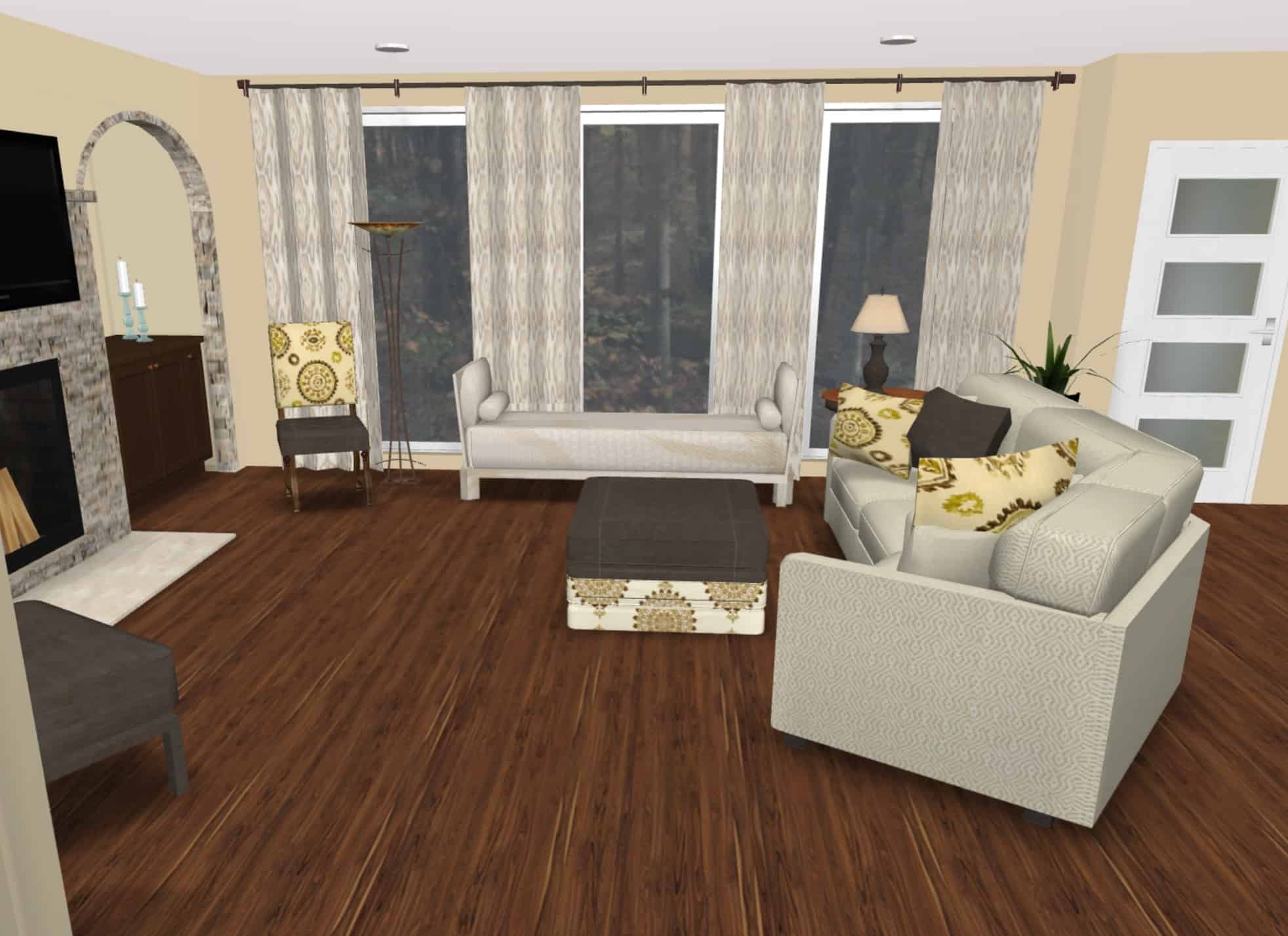 Living Room1 – Rendering – Terry Barker Interiors